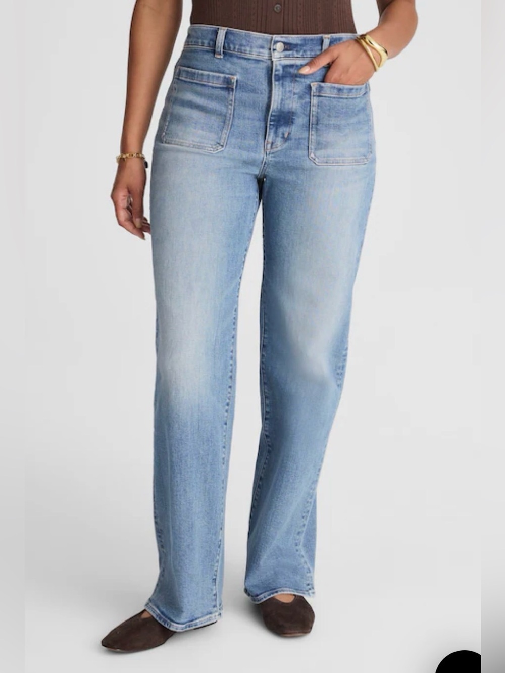Madewell Emmett Wide Leg Jeans High Rise Medium Wash Size 30 Tall